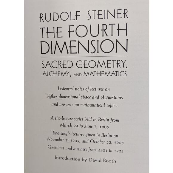 The Fourth Dimension - Sacred Geometry, Alchemy and Mathematics Rudolf Steiner - Picture 3 of 6